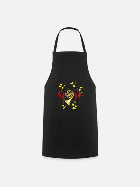 Drôle d’instrument de musique Français Cor - Tablier de cuisine - noir