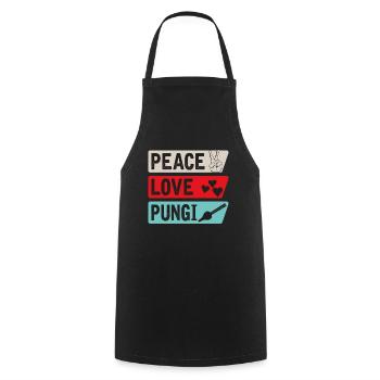 Peace Love Pungi Musical Instrument - Kochschürze - Schwarz - Vorne - AI Model Male 185 dark (185cm)