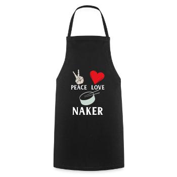 Peace Love Naker Musical Instrument - Kochschürze - Schwarz - Vorne - AI Model Male 185 dark (185cm)