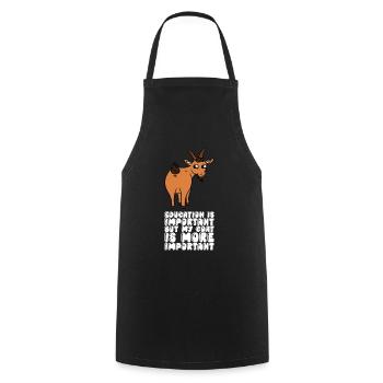 Education is important but my goat is more important - Cooking Apron - black - Front - AI Model Male 185 dark (185cm)