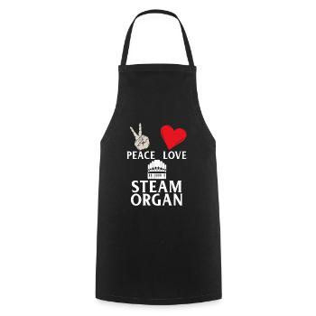 Steam Organ Instrument Calliope Music - Cooking Apron - black - Front - AI Model Male 185 dark (185cm)