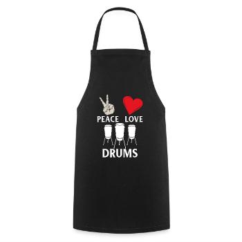 Drums Drummers Drum Musical Instrument - Cooking Apron - black - Front - AI Model Male 185 dark (185cm)