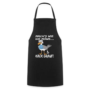 Coole Möwe Mach's Wie Die Möwe Kack Drauf! - Kochschürze - Schwarz - Vorne - AI Model Male 185 dark (185cm)