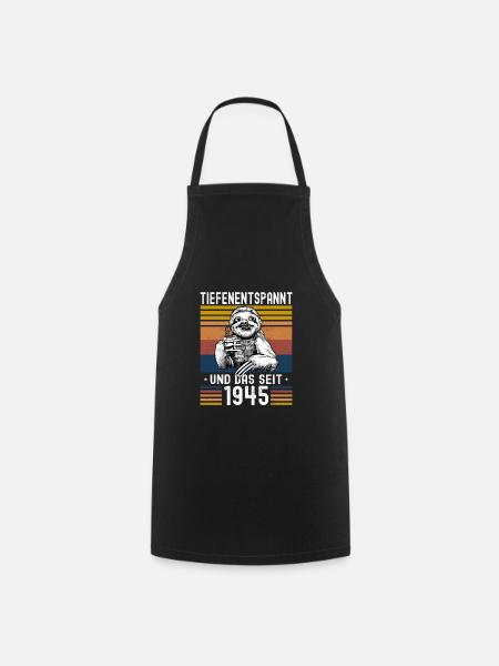 Faultier Geburtstag 1945 Geboren Jahrgang 1945 - Kochschürze - Schwarz