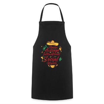 Nacho Travailleur social international moyen Mexique - Tablier de cuisine - noir - Devant - AI Model Male 185 dark (185cm)