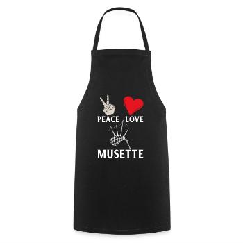 Peace Love Musette Baroque Musette - Kochschürze - Schwarz - Vorne - AI Model Male 185 dark (185cm)