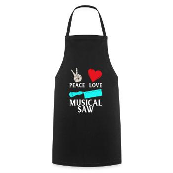 Peace Love Instrument de musique De scie musicale - Tablier de cuisine - noir - Devant - AI Model Male 185 dark (185cm)