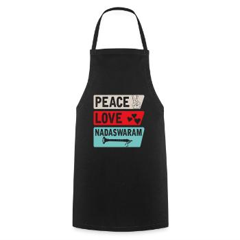 Peace Love Nadaswaram Music Instrument - Kochschürze - Schwarz - Vorne - AI Model Male 185 dark (185cm)