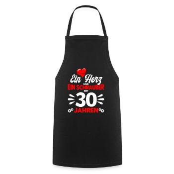 Perlenhochzeit Ehepaar 30. Hochzeitstag Geschenk - Kochschürze - Schwarz - Vorne - AI Model Male 185 dark (185cm)