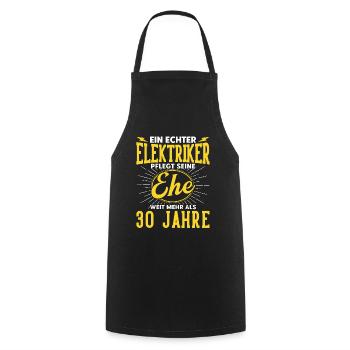 Perlenhochzeit Ehepaar 30. Hochzeitstag Geschenk - Kochschürze - Schwarz - Vorne - AI Model Male 185 dark (185cm)