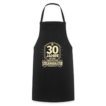 Perlenhochzeit Ehepaar 30. Hochzeitstag Geschenk - Kochschürze - Schwarz - Vorne - AI Model Male 185 dark (185cm)