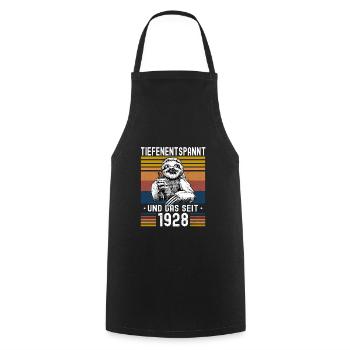 Faultier Geburtstag 1928 Geboren Jahrgang 1928 - Kochschürze - Schwarz - Vorne - AI Model Male 185 dark (185cm)
