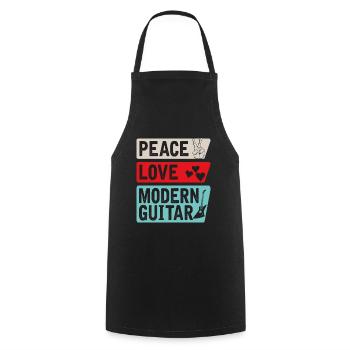 Modern Guitar Instrument Spanish Guitar - Cooking Apron - black - Front - AI Model Male 185 dark (185cm)