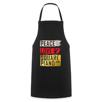 Peace Love Square Piano Music Instrument - Cooking Apron - black - Front - AI Model Male 185 dark (185cm)