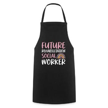 Future Rehabilitation Social Worker Social Working - Cooking Apron - black - Front - AI Model Male 185 dark (185cm)