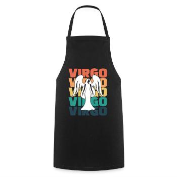 Anniversaire du Zodiaque Vierge - Tablier de cuisine - noir - Devant - AI Model Male 185 dark (185cm)