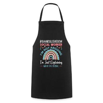 Rehabilitation Social Worker Occupation Job Rehab - Cooking Apron - black - Front - AI Model Male 185 dark (185cm)