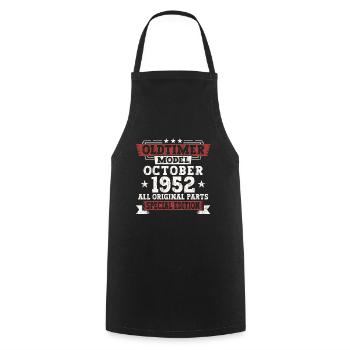 Oldtimer Octobre 1952 cadeau de 70e anniversaire - Tablier de cuisine - noir - Devant - AI Model Male 185 dark (185cm)