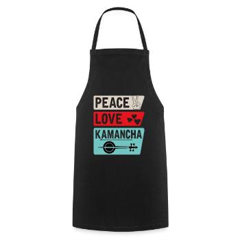 Peace Love Kamancha Musical Instrument - Kochschürze - Schwarz - Vorne - AI Model Male 185 dark (185cm)
