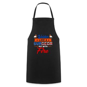 Soudeur SOUDEUR USA Cadeau patriotique - Tablier de cuisine - noir - Devant - AI Model Male 185 dark (185cm)
