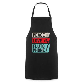 Peace Love Flutophone Instrument - Tablier de cuisine - noir - Devant - AI Model Male 185 dark (185cm)