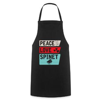 Peace Love Spinet Musical Instrument - Kochschürze - Schwarz - Vorne - AI Model Male 185 dark (185cm)