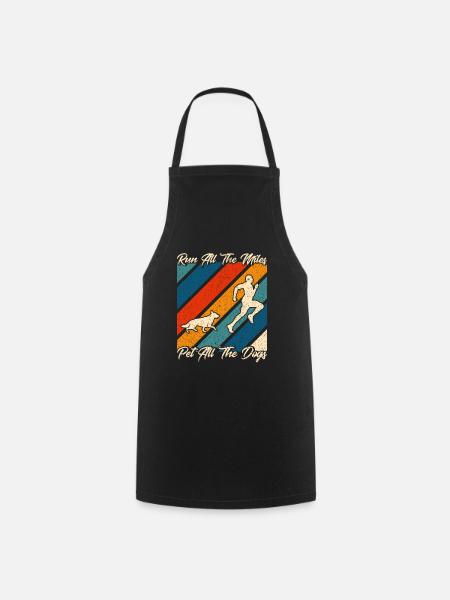 Half Marathon Jogging Running Gift - Cooking Apron - black