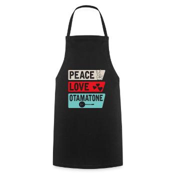 Peace Love Otamatone Instrument - Tablier de cuisine - noir - Devant - AI Model Male 185 dark (185cm)
