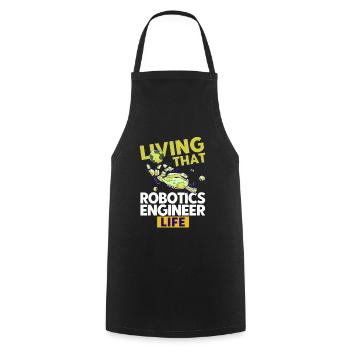 Engineer Teacher Robotics Robot Gift - Cooking Apron - black - Front - AI Model Male 185 dark (185cm)