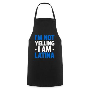 Je ne crie pas Je suis Latina Amérique latine Latina - Tablier de cuisine - noir - Devant - AI Model Male 185 dark (185cm)