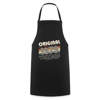 Original Octobre 1979 43ème Anniversaire Cadeau Cool - Tablier de cuisine - noir - Devant - AI Model Male 185 dark (185cm)