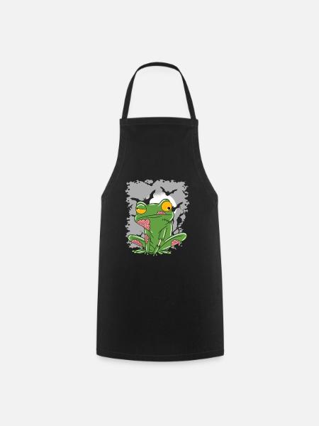 Halloween Zombie Animals Halloween Frog - Cooking Apron - black