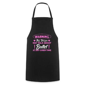 Ballerine Ballet Fille Ballet Danseuse - Tablier de cuisine - noir - Devant - AI Model Male 185 dark (185cm)