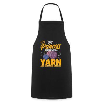 Knitting Fabric Knitting Yarn Knitting Gift - Cooking Apron - black - Front - AI Model Male 185 dark (185cm)