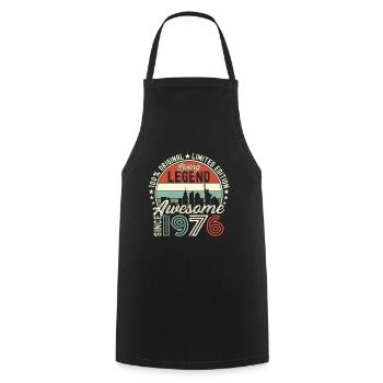 Né en 1976 46ème anniversaire Cadeau New York - Tablier de cuisine - noir - Devant - AI Model Male 185 dark (185cm)