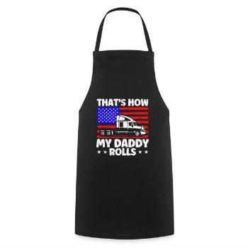 Trucker Semi-Remorque Truck Driver Cadeau - Tablier de cuisine - noir - Devant - AI Model Male 185 dark (185cm)
