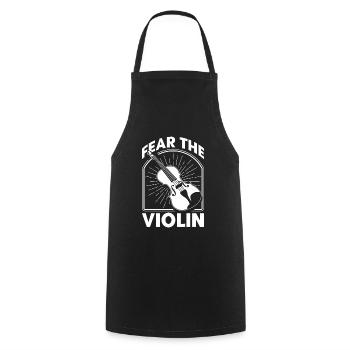 Geige Geigenspieler Violinist Geschenk - Kochschürze - Schwarz - Vorne - AI Model Male 185 dark (185cm)