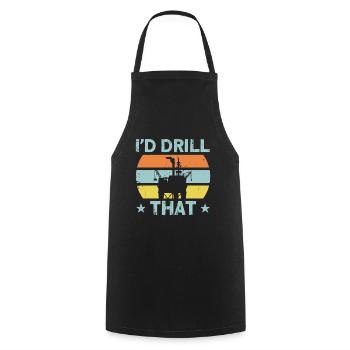 Gas Workers Oil Rig Oilfield Workers Gift - Cooking Apron - black - Front - AI Model Male 185 dark (185cm)