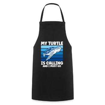 Turtle keeping Sea turtles Turtles - Cooking Apron - black - Front - AI Model Male 185 dark (185cm)
