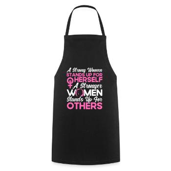 Égalité féministe des genres F - Tablier de cuisine - noir - Devant - AI Model Male 185 dark (185cm)
