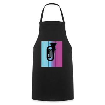 Joueur de tuba Tuba Instrument de musique - Tablier de cuisine - noir - Devant - AI Model Male 185 dark (185cm)