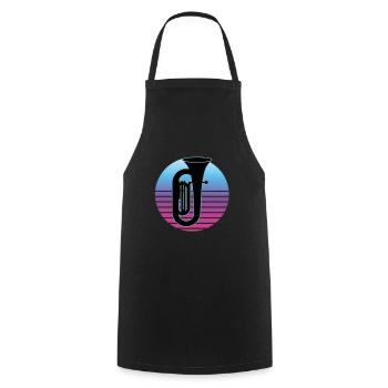 Joueur de tuba Tuba Instrument de musique - Tablier de cuisine - noir - Devant - AI Model Male 185 dark (185cm)