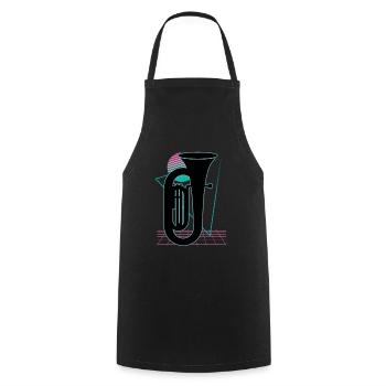 Joueur de tuba Tuba Instrument de musique - Tablier de cuisine - noir - Devant - AI Model Male 185 dark (185cm)
