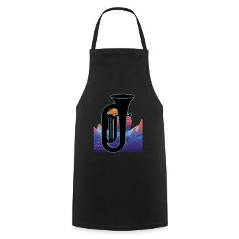 Joueur de tuba Tuba Instrument de musique - Tablier de cuisine - noir - Devant - AI Model Male 185 dark (185cm)