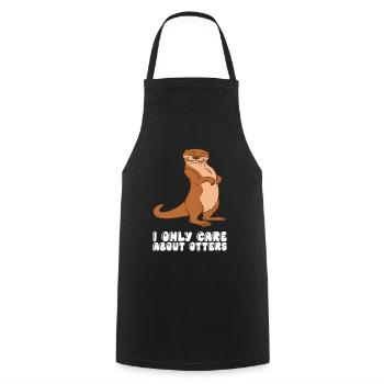Petits jeux de mots sur les loutres et blagues sur les loutres - Tablier de cuisine - noir - Devant - AI Model Male 185 dark (185cm)