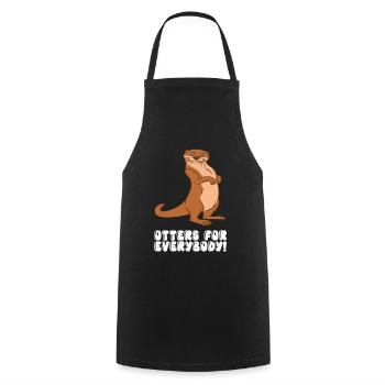 Petits jeux de mots sur les loutres et blagues sur les loutres - Tablier de cuisine - noir - Devant - AI Model Male 185 dark (185cm)