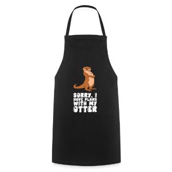 Petits jeux de mots sur les loutres et blagues sur les loutres - Tablier de cuisine - noir - Devant - AI Model Male 185 dark (185cm)