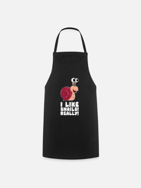 I really like snails - Cooking Apron - black