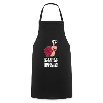 If I can't bring my snail - Cooking Apron - black - Front - AI Model Male 185 dark (185cm)