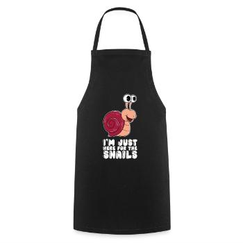 Je ne suis là que pour les escargots - Tablier de cuisine - noir - Devant - AI Model Male 185 dark (185cm)